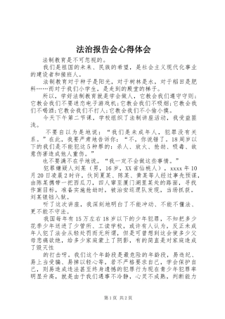 法治报告会心得体会
