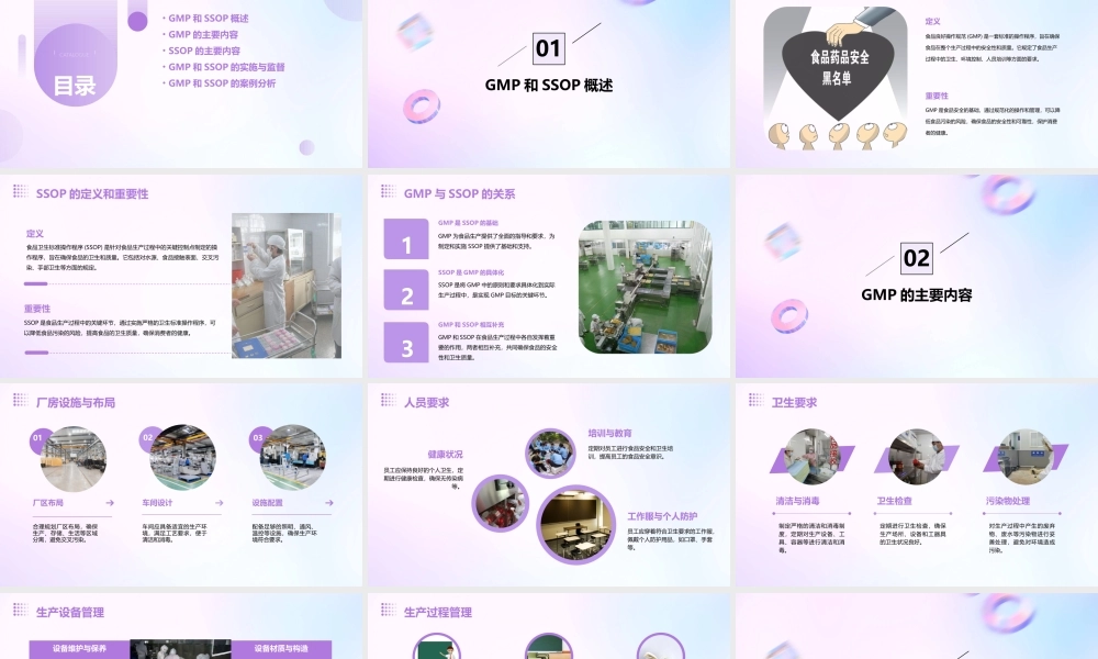 食品良好操作规范(GMP)和食品卫生标准操作程序(SSOP)
