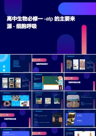 高中生物必修一ATP的主要来源细胞呼吸