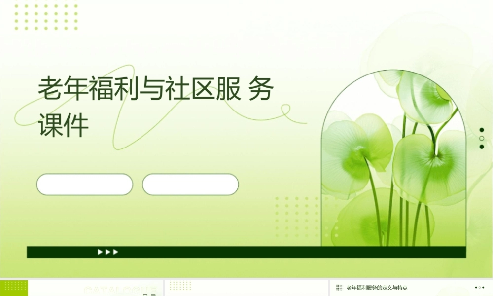 老年福利与社区服务