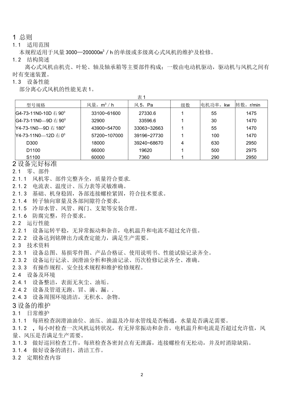 离心式风机维护检修规程_第2页