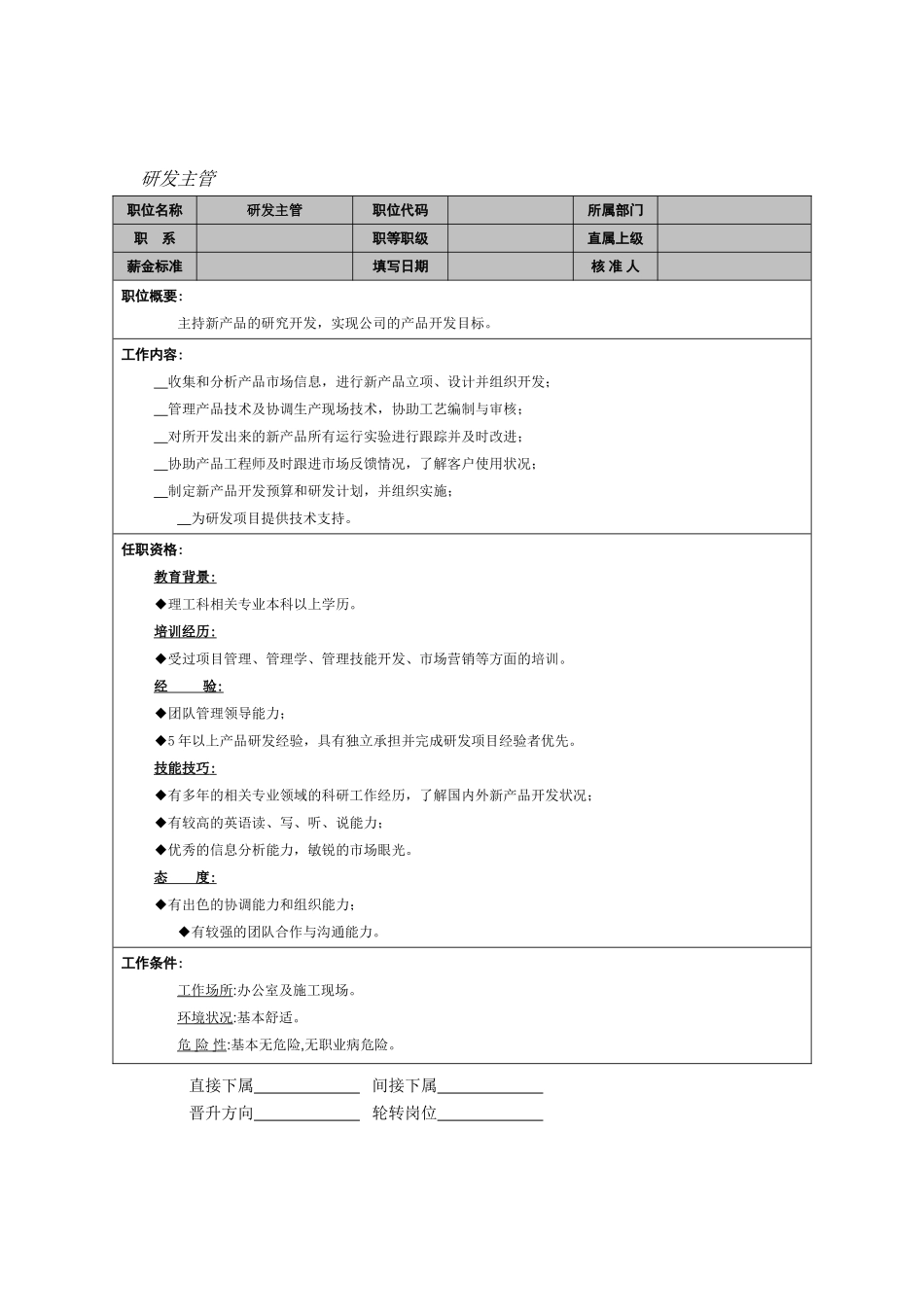 研发主管岗位职责_第1页