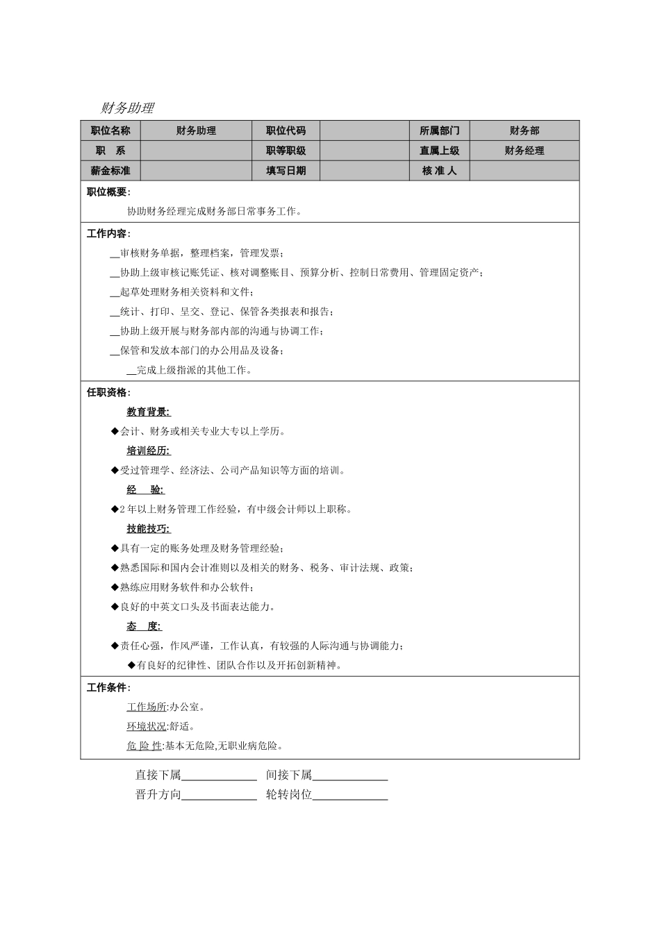 财务助理岗位职责_第1页