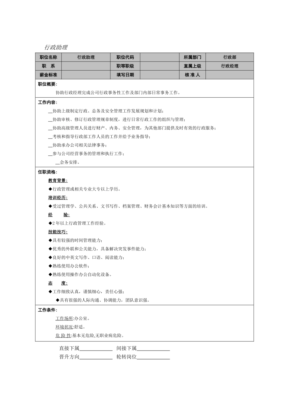 行政助理岗位职责_第1页