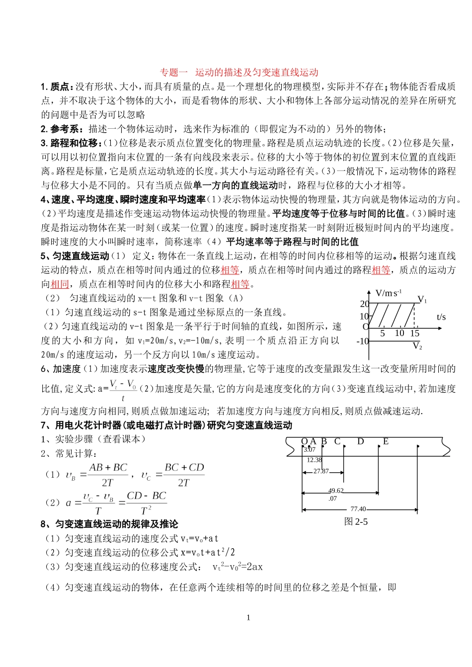 高一物理复习资料_第1页
