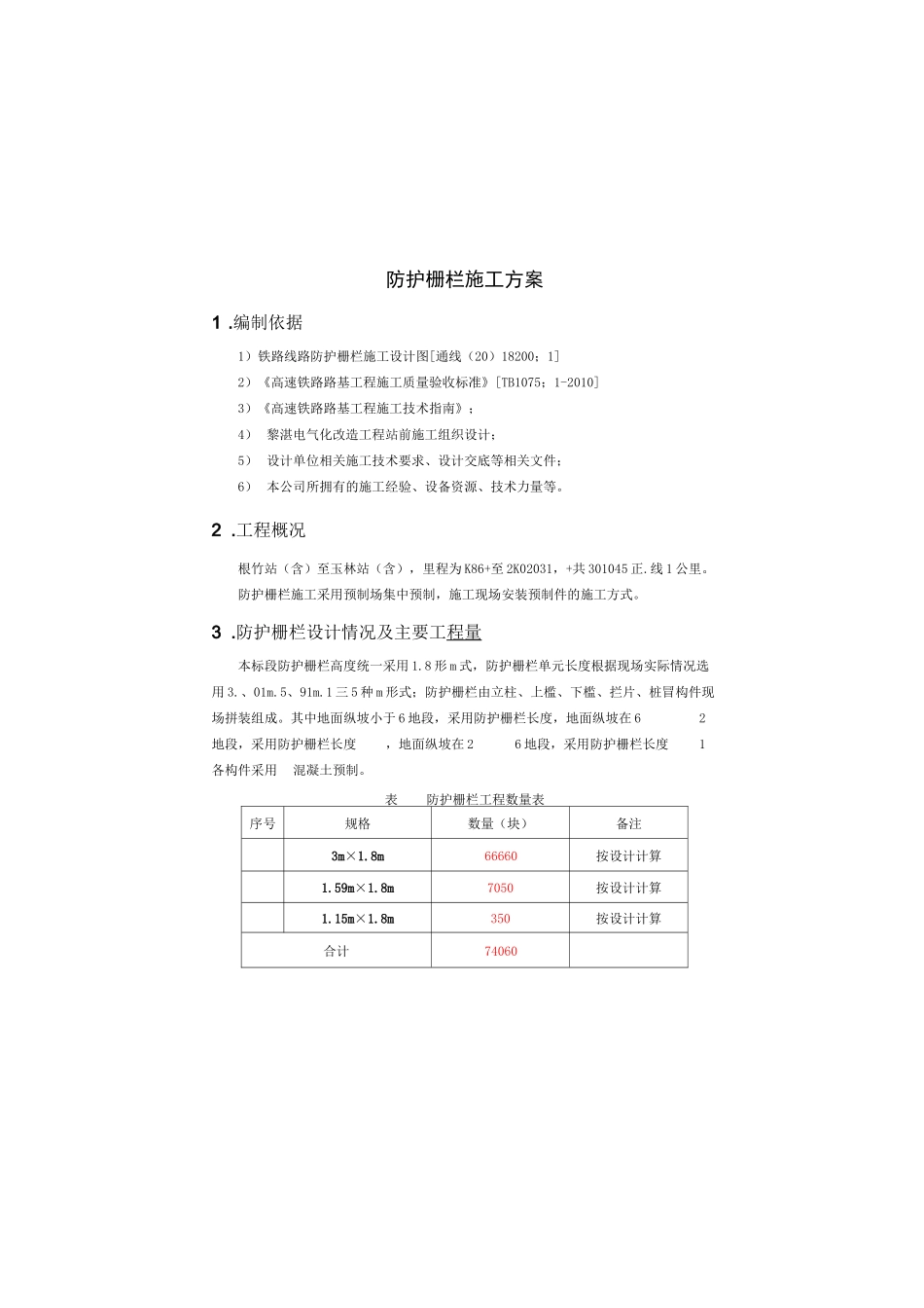 防护栅栏施工方案_第1页