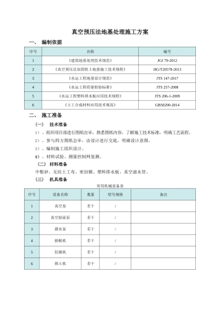 完整版-真空预压法地基处理施工方案