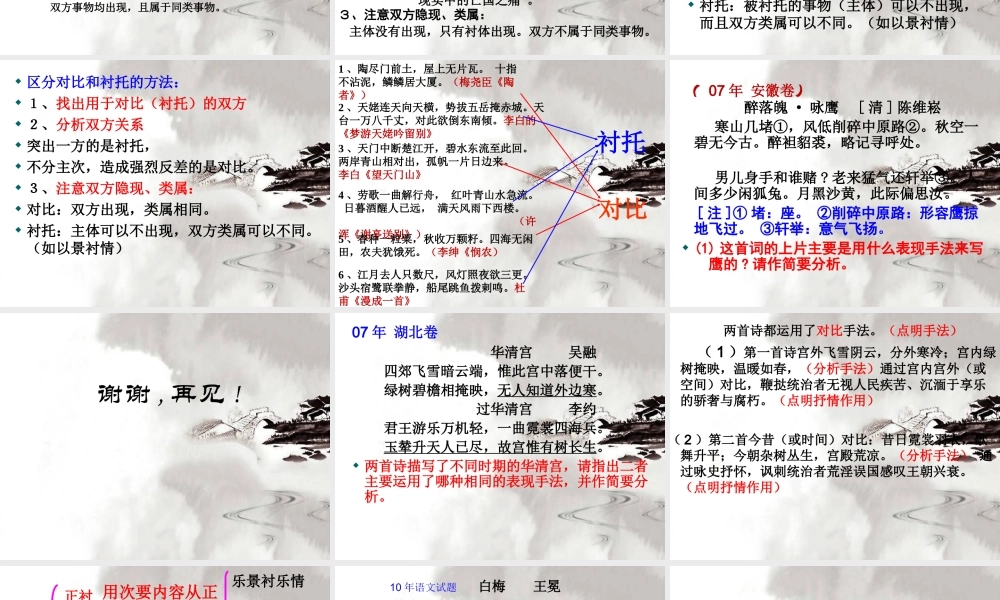 公开课-对比与衬托