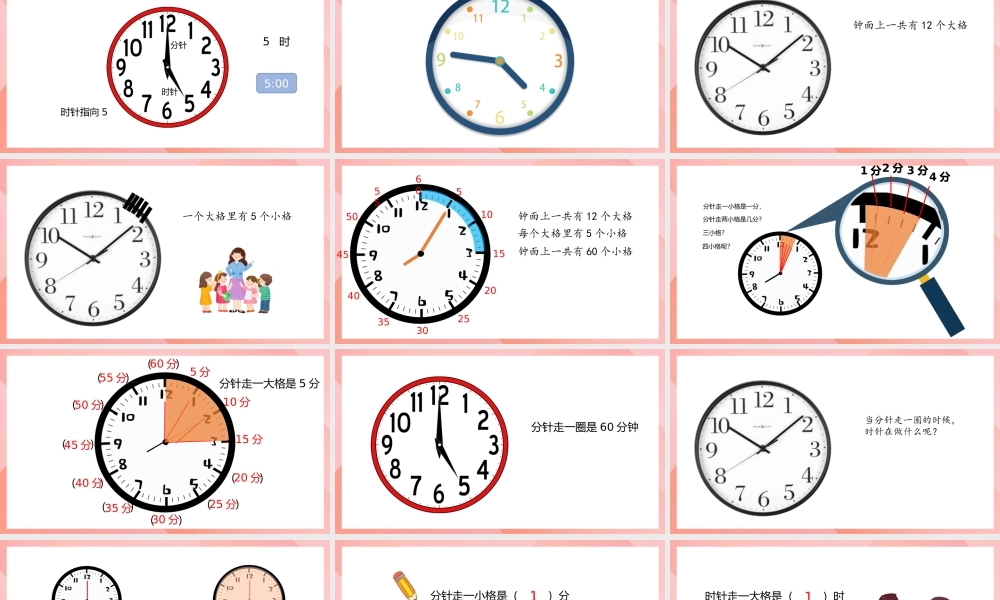 小学数学认识时钟动态课件