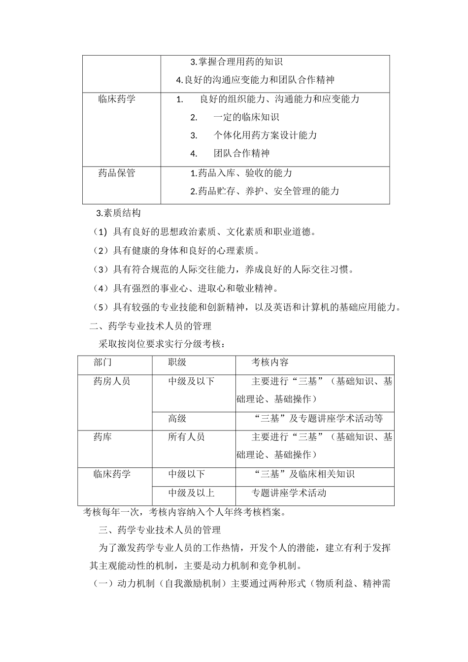 药学专业技术人员培训、考核和管理制度_第2页