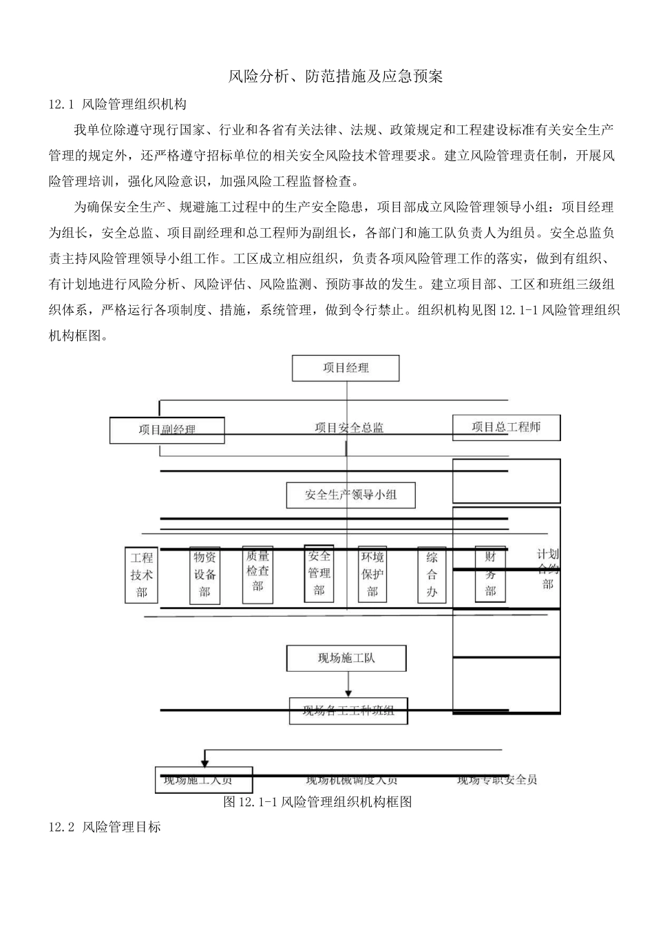 风险分析、防范措施及应急预案_第1页