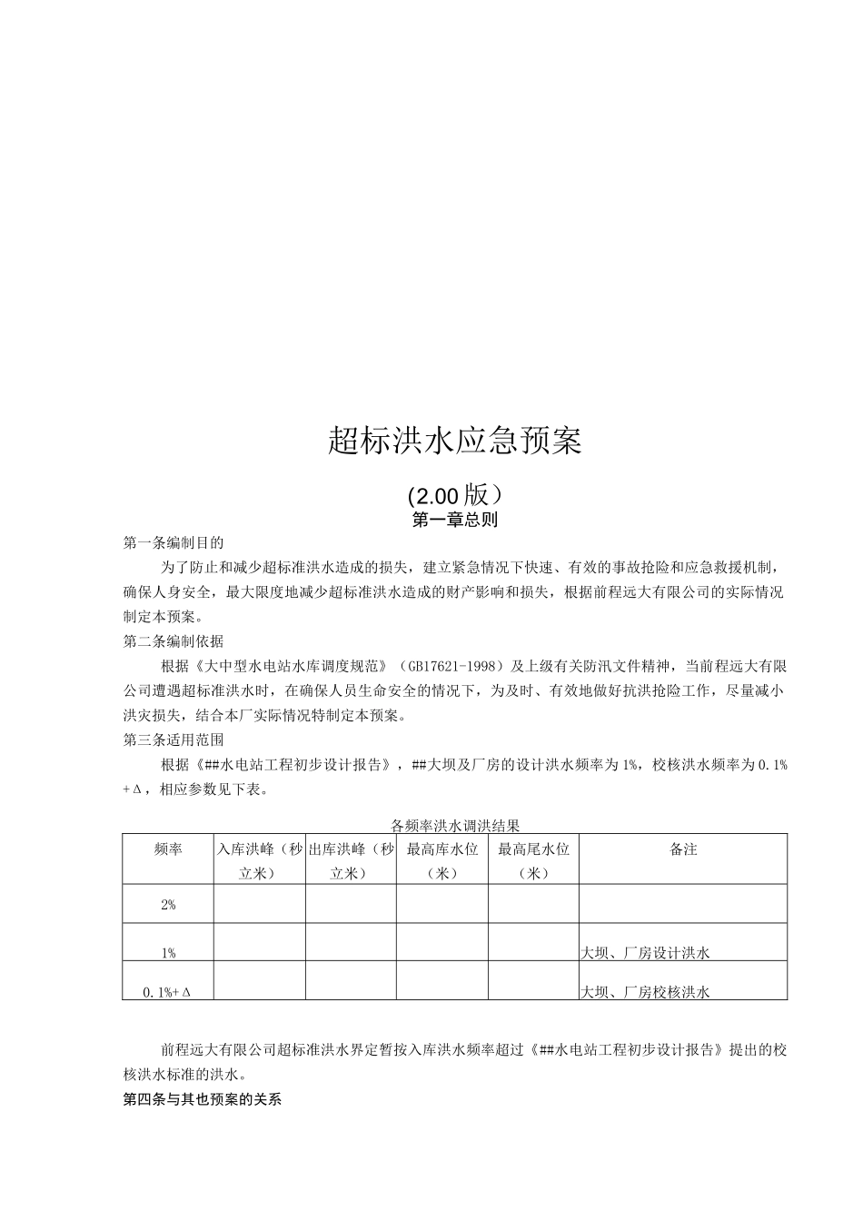 超标洪水应急预案完整_第1页