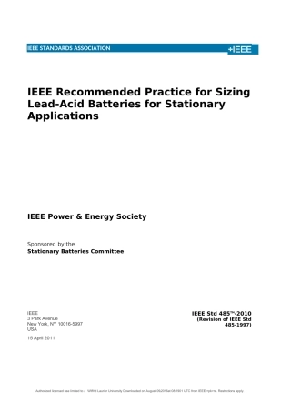 IEEE Std 485-2010原版完整文件