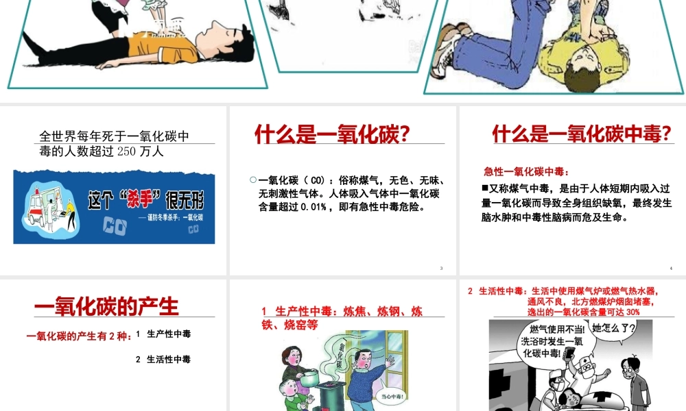预防“一氧化碳”中毒班会课