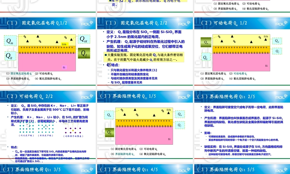 可靠性物理-3.1-氧化层中的电荷