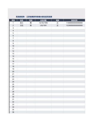 党员统计花名册