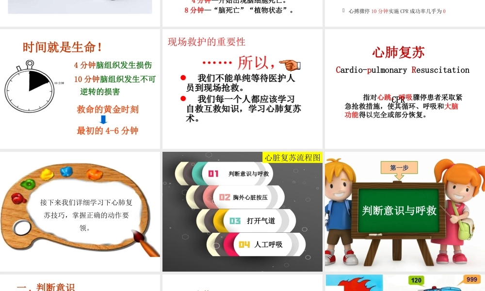 小学生心肺复苏培训PPT课件