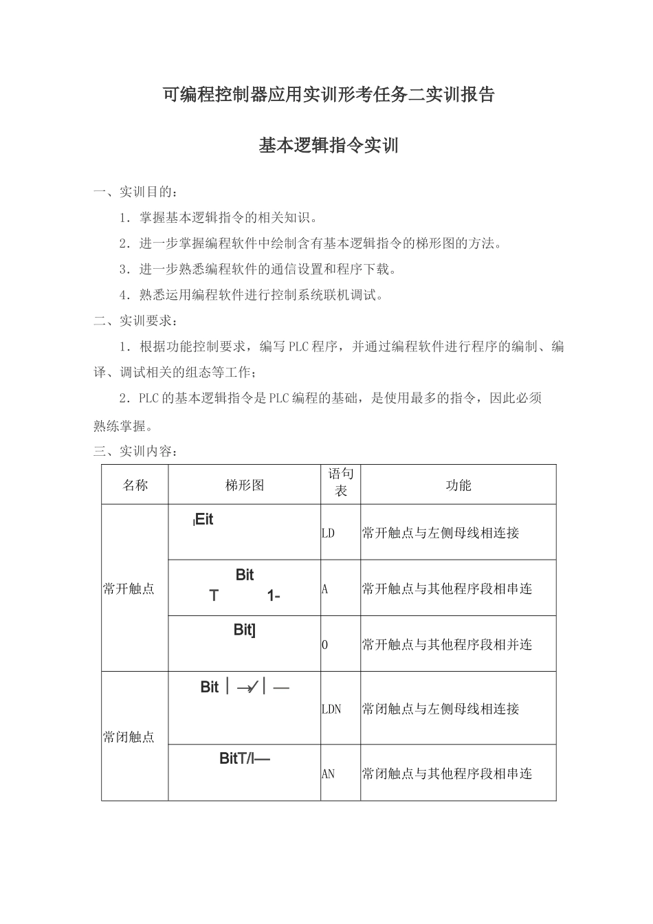 国开电大 可编程控制器应用实训 形考任务2实训报告_第1页