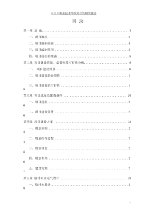 某某职业技术学院可行性研究报告