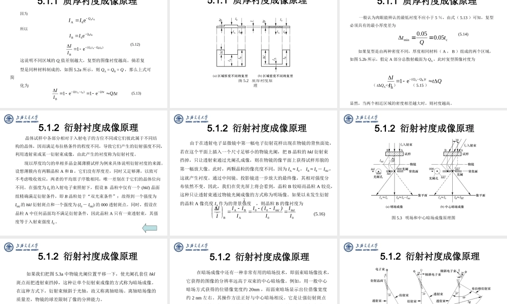 第五章-电子衍射衬度成像