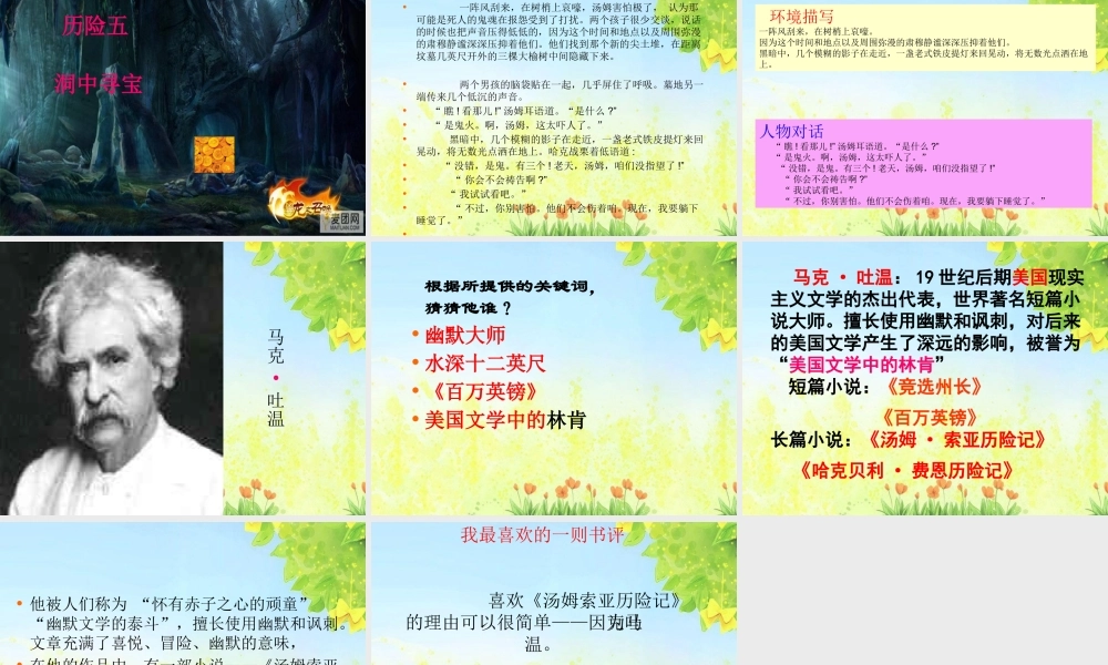《汤姆索亚历险记》阅读导读课件