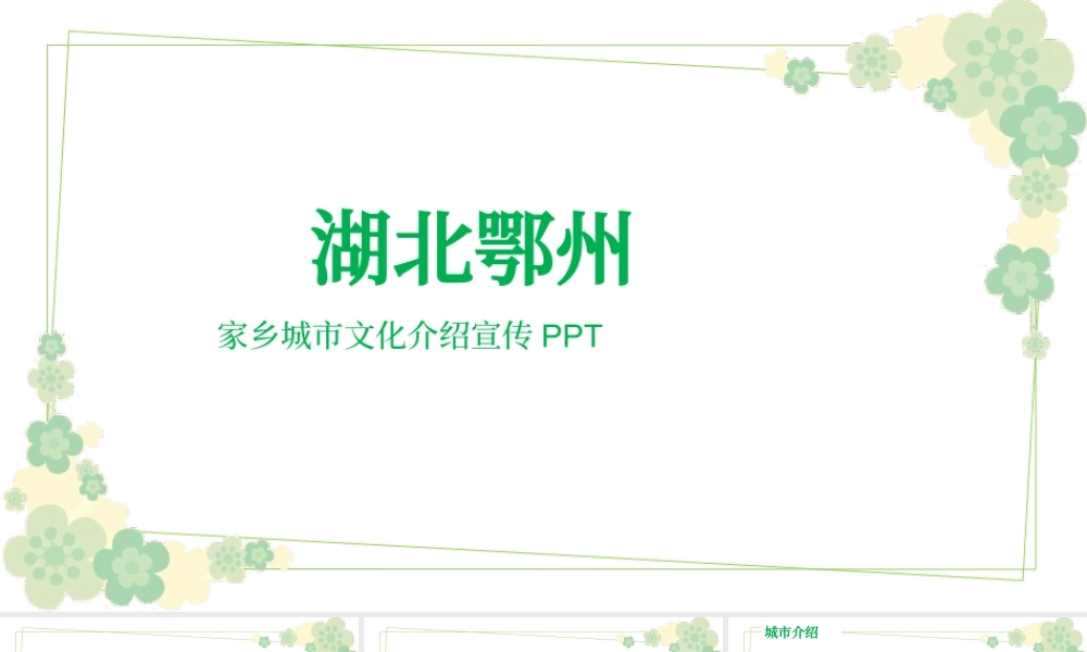 湖北鄂州家乡城市文化介绍宣传