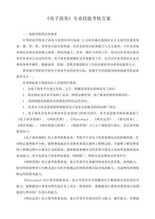 《电子商务》专业技能考核方案