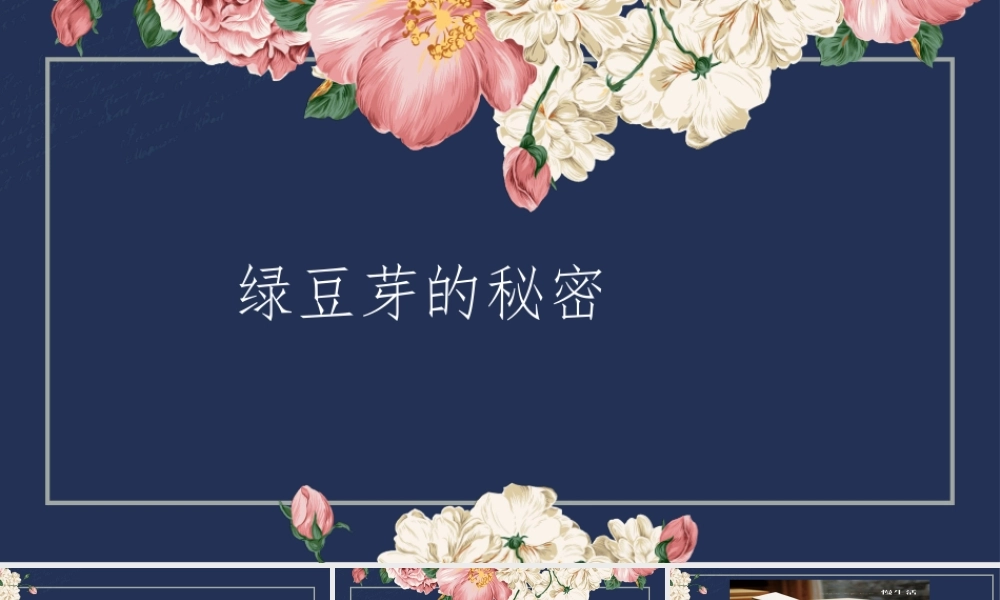 绿豆芽的秘密 课件 2023-2024学年小学劳动二年级上册（人教版）