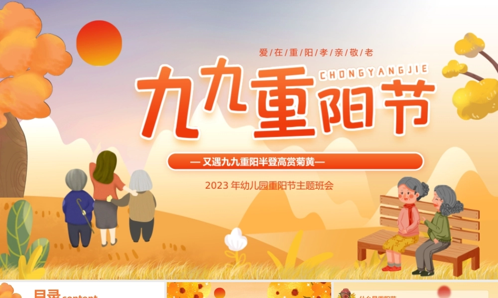 重阳节传统节日主题班会