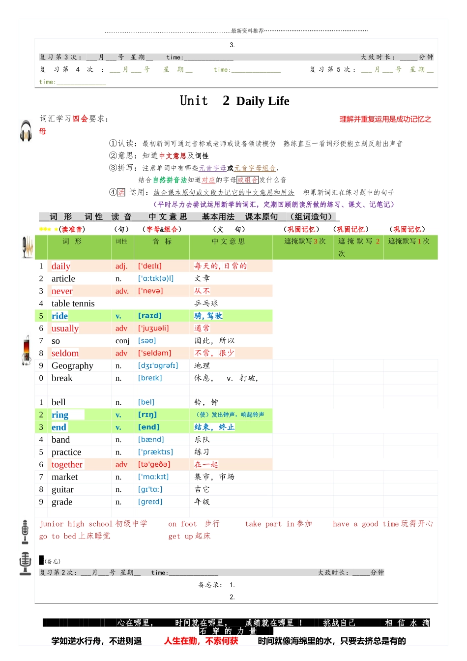 2019沪教牛津版初中英语初一7年级上英语单词(含音标)_第2页