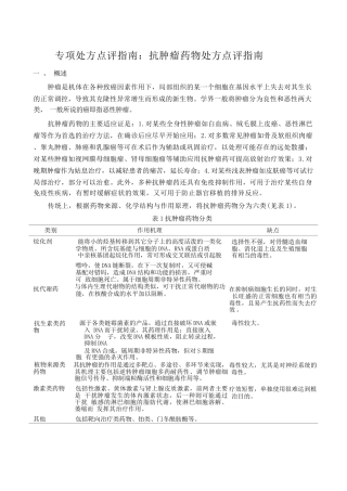 抗肿瘤药物处方点评指南