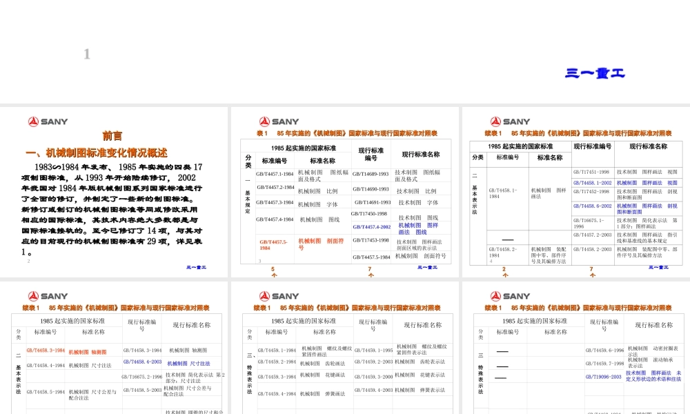 三一重工机械制图新标准培训