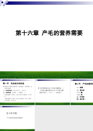 产毛的营养需要