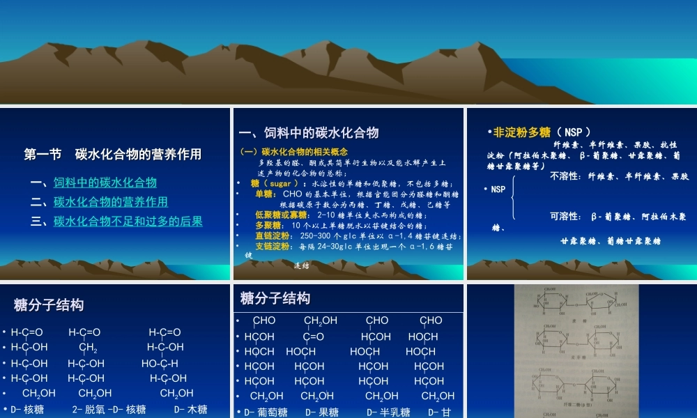 第四章 碳水化合物与动物营养