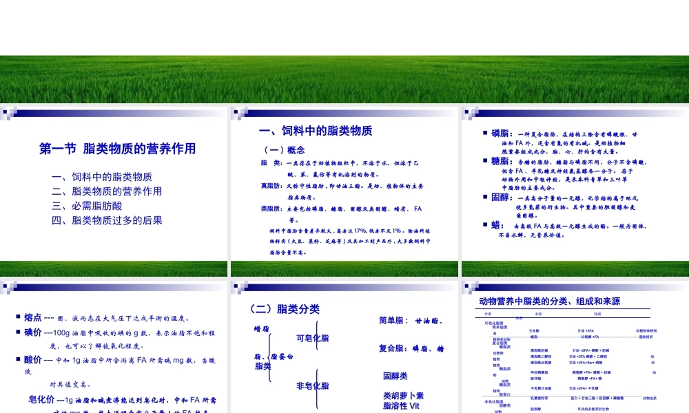 第五章 脂肪与动物营养