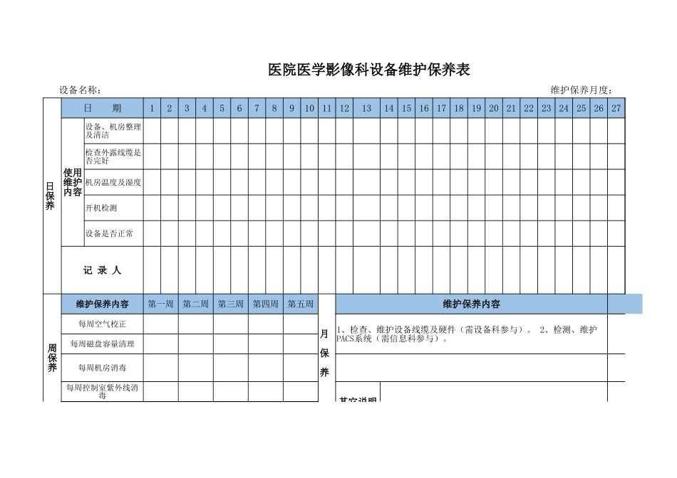 医院医学影像科设备维护保养表_第2页