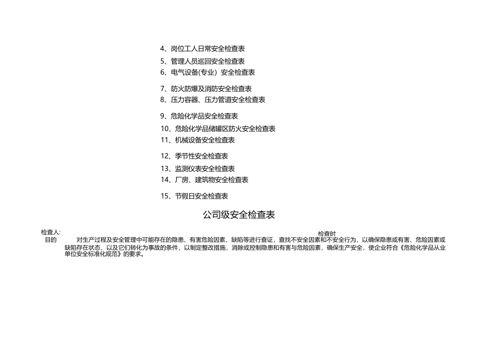 公司安全检查表(全)_第2页