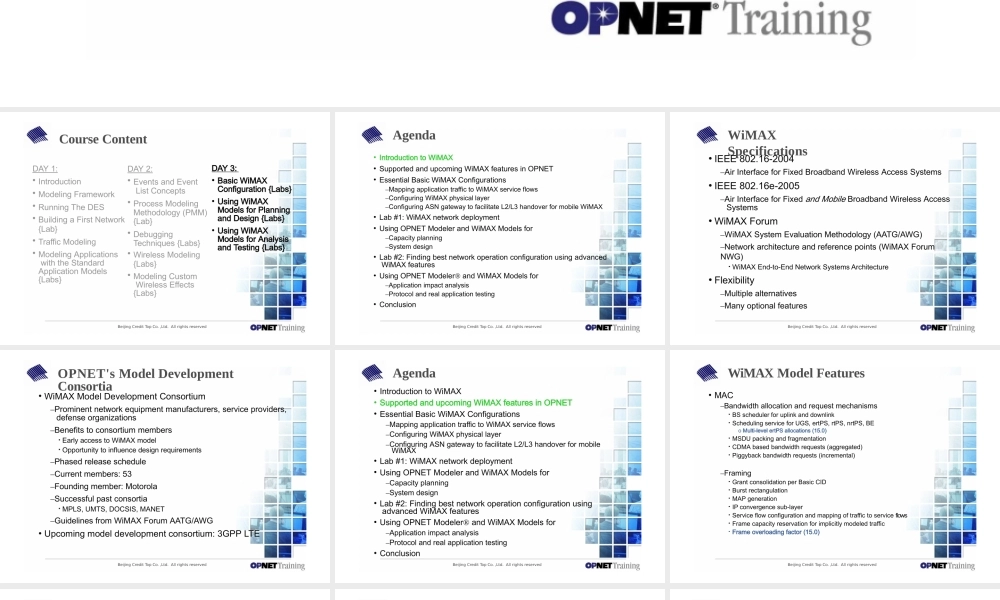 opnet讲座 Modeler_Day3_wimax 原版完整课件