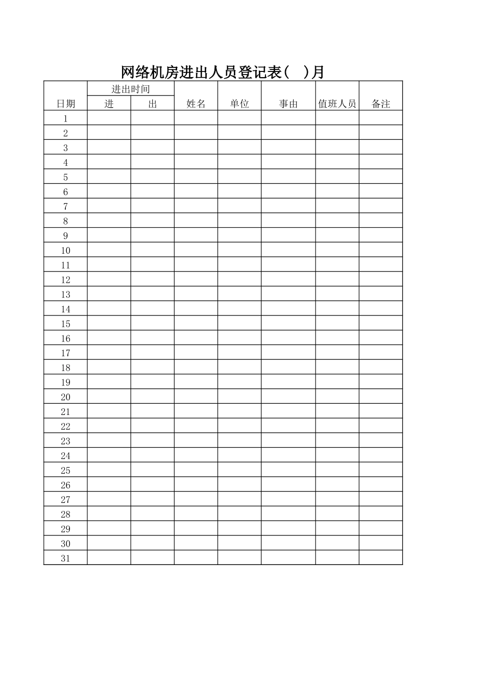 网络机房进出人员登记表完整_第2页