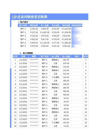 小企业内账收支记账表