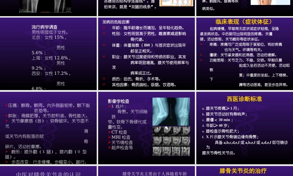 膝关节骨性关节炎健康教育讲座课件