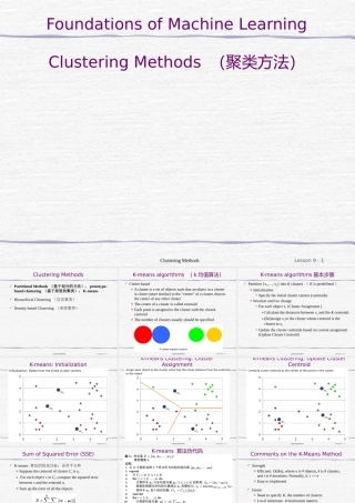 FAFU机器学习09-2 Clustering Methods课件