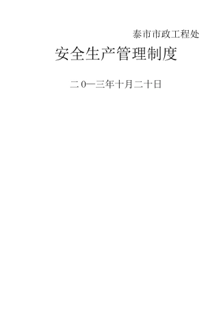 市政处安全生产管理制度