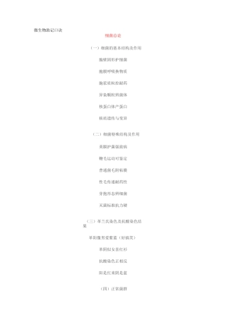 微生物助记口诀
