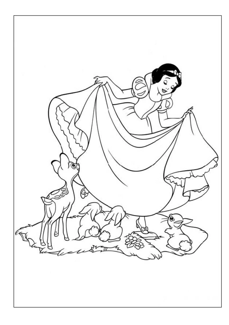 白雪公主简笔涂色画_第1页