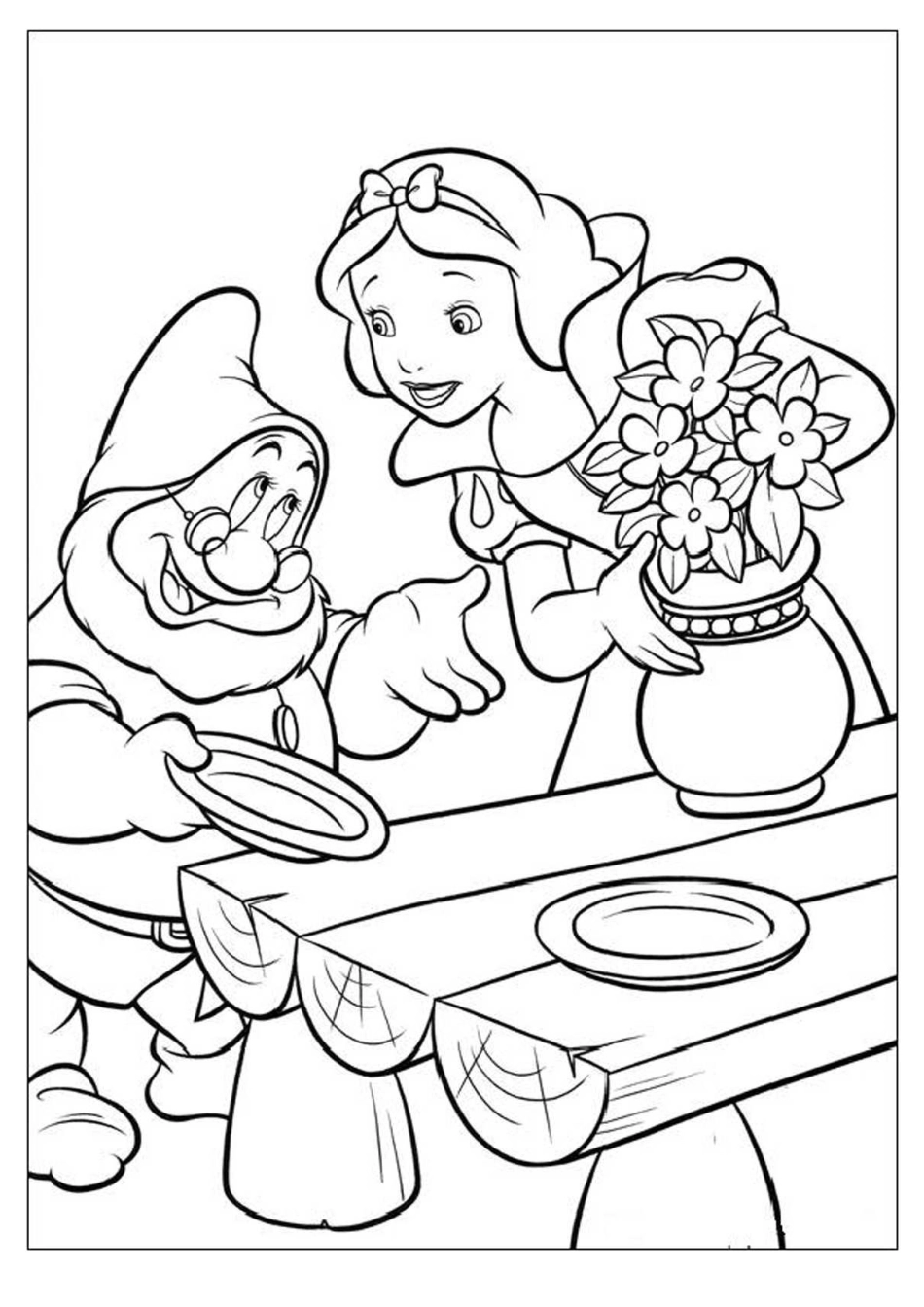 白雪公主简笔涂色画_第2页