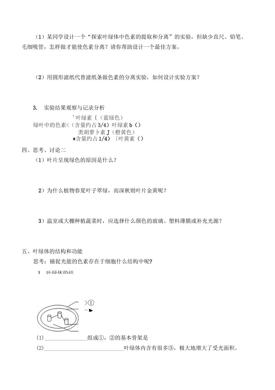 高中必修一生物《光合作用与能量转化》学案_第3页