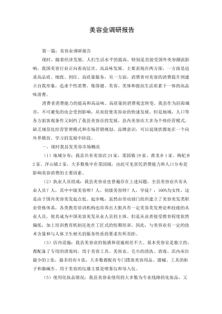 美容业调研报告
