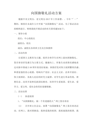 向国旗敬礼活动方案及展示