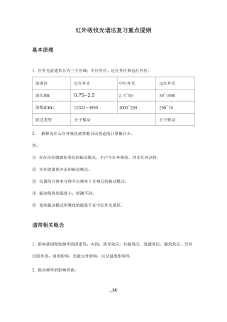红外吸收光谱法复习重点提纲